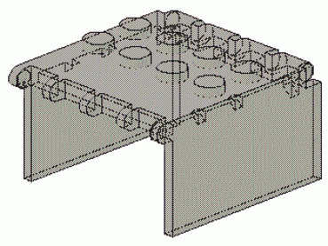 Lego Windscreen 4 x 4 x 2 (2337) Extension, transparent black