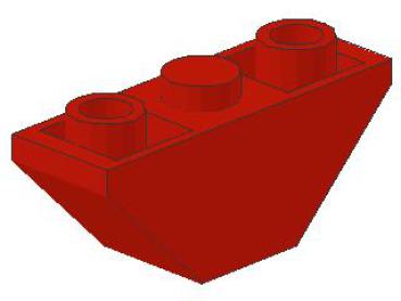 Lego Schrägstein, invers 45° 3 x 1 x 1 (2341) rot