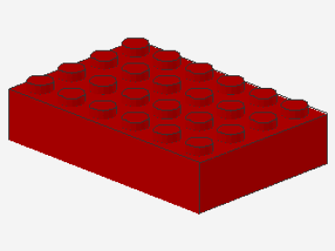 Lego Brick 4 x 6 x 1 (2356) red