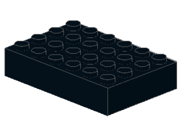 Lego Brick 4 x 6 x 1 (2356) black