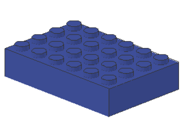Lego Brick 4 x 6 x 1 (2356) violet