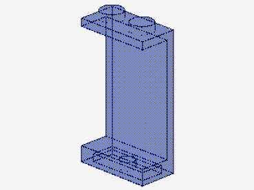 Lego Paneel 1 x 2 x 3 (2362a) solide Studs, transparent dunkel blau