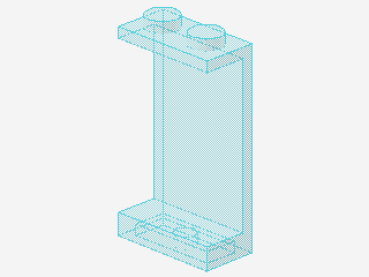 Lego Paneel 1 x 2 x 3 (2362a) solide Studs, transparent hell blau