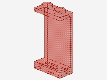 Lego Paneel 1 x 2 x 3 (2362a) solide Studs, transparent rot