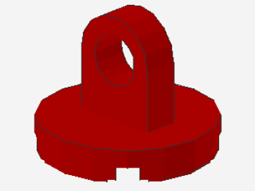Lego Tile 2 x 2 (2376) round, Lifting Ring, red