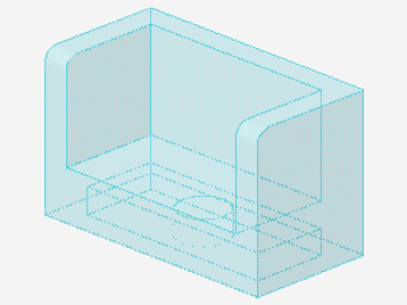 Lego Panel 1 x 2 x 1 (23969) 2 Sides, transparent light blue