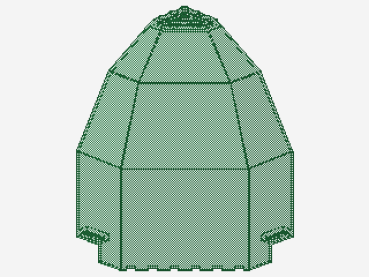 Lego Paneel 10 x 10 x 12 (2409) Quarter Dome, transparent grün