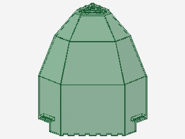 Lego Panel 10 x 10 x 12 (2409) Quarter Dome, transparent green