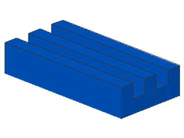 Lego Tile 1 x 2 (2412a) Grille, without Groove, blue