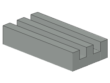 Lego Tile 1 x 2 (2412a) Grille, without Groove, light gray