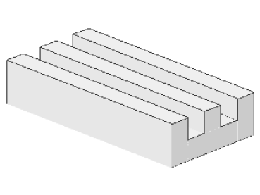 Lego Tile 1 x 2 (2412a) Grille, without Groove, white