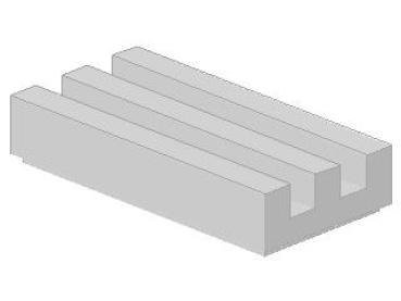 Lego Tile 1 x 2 (2412b) Grille, with Groove, chrome silver