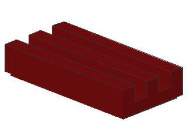 Lego Tile 1 x 2 (2412b) Grille, with Groove, dark red