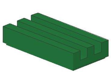 Lego Tile 1 x 2, Grille (2412b) with Groove, green