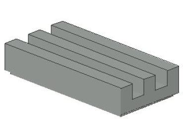 Lego Tile 1 x 2 (2412b) Grille, with Groove, light gray