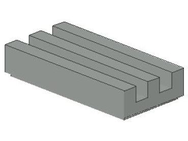 Lego Fliese 1 x 2 (2412b) Gitter, mit Nut, hell grau