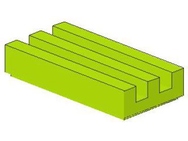 Lego Fliese 1 x 2 (2412b) Gitter, mit Nut, limone