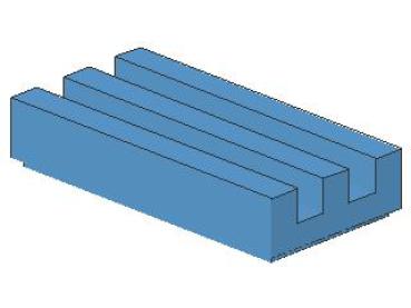 Lego Fliese 1 x 2 (2412b) Gitter, mit Nut, mittel blau