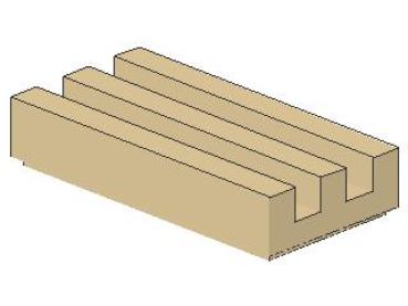 Lego Fliese 1 x 2 (2412b) Gitter, mit Nut, tan