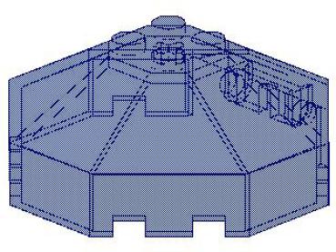 Lego Windscreen 6 x 6 x 2 (2418b) transparent dark blue