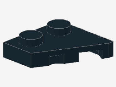 Lego Wedge Plate 2 x 2 (24299) left, black