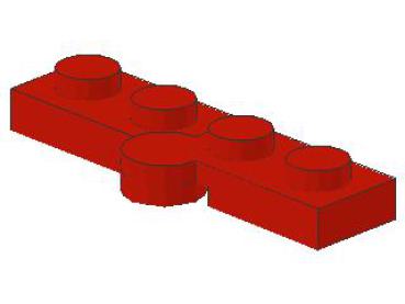 Lego Hinge Plate 1 x 4 (2429c01) red