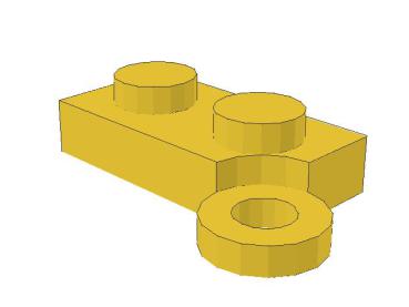 Lego Hinge Plate 1 x 4 (2429) Base, yellow