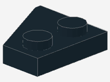 Lego Keilplatte 2 x 2 (24307) rechts, schwarz