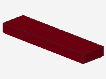 Lego Tile 1 x 4 (2431) dark red