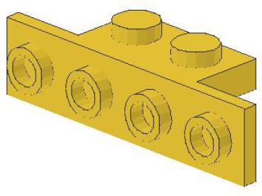 Lego Bracket 1 x 2 - 1 x 4 (2436) yellow