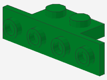 Lego Winkelträger 1 x 2 - 1 x 4 (2436) grün