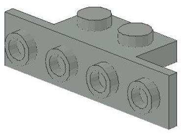 Lego Bracket 1 x 2 - 1 x 4 (2436) light gray