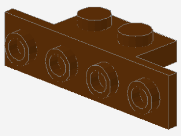 Lego Bracket 1 x 2 - 1 x 4 (2436) reddish brown