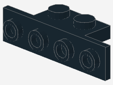 Lego Bracket 1 x 2 - 1 x 4 (2436) black