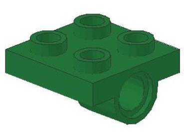 Lego Plate, modified 2 x 2 (2444) green