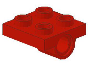 Lego Plate, modified 2 x 2 (2444) red