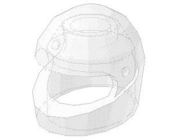 Lego Minifigure Helmet Motorcycle, transparent
