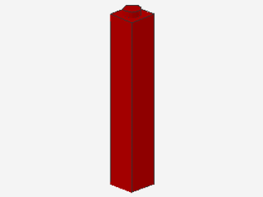 Lego Brick 1 x 1 x 5 (2453b) red