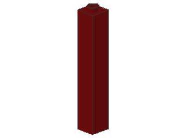 Lego Brick 1 x 1 x 5 (2453a) dark red