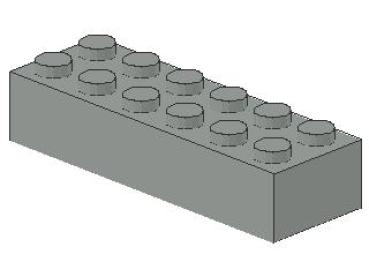 Lego Brick 2 x 6 x 1 (2456) light gray