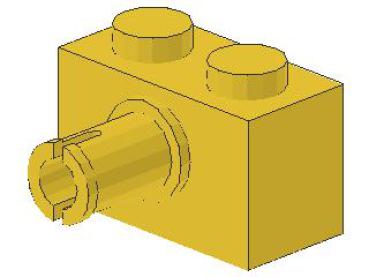 Lego Brick, modified 1 x 2 x 1 (2458) yellow