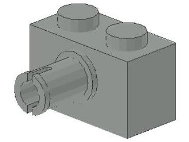 Lego Brick, modified 1 x 2 x 1 (2458) light gray