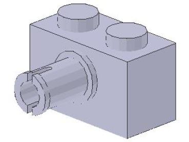 Lego Brick, modified 1 x 2 x 1 (2458) light violet