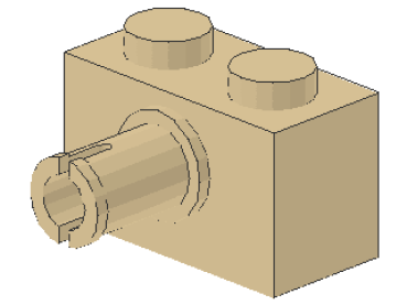 Lego Brick, modified 1 x 2 x 1 (2458) tan