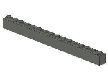 Lego Brick 1 x 16 x 1 (2465) dark bluish gray