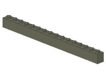 Lego Brick 1 x 16 x 1 (2465) dark gray