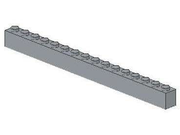 Lego Brick 1 x 16 x 1 (2465) light bluish gray