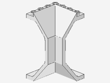 Lego Panel 4 x 4 x 6 (2467) concave Corner, white