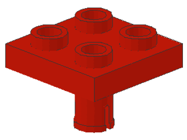 Lego Platte, modifiziert 2 x 2  (2476) rot