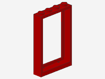 Lego Window 1 x 4 x 5 (2493a) red